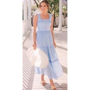 Gal Meets Glam Courtney Blue White Striped Dress Sz. 6